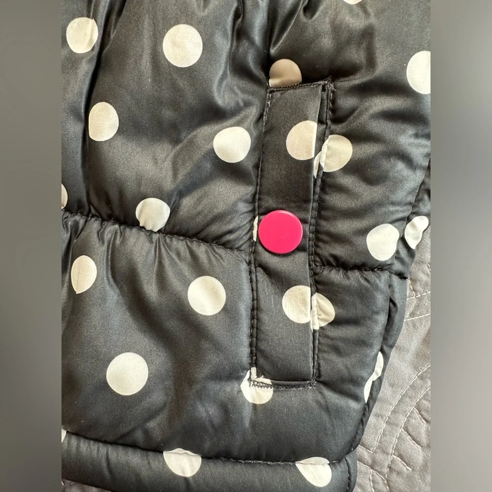 Carters Toddler Girl Black/White/Pink Polka Dot Puffer Vest Size 3T